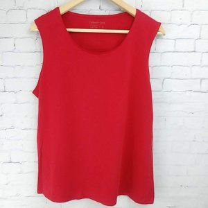 Coldwater Creek Red Cotton Sleeveless Top Large:14